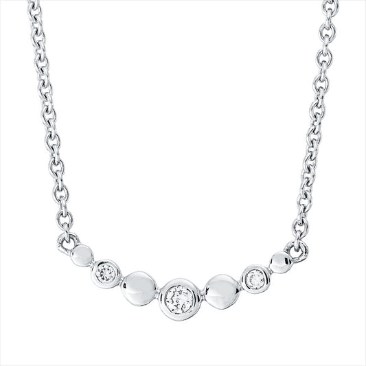 Collier 18 kt WG, 3 Brill. 0,06 ct, TW-si