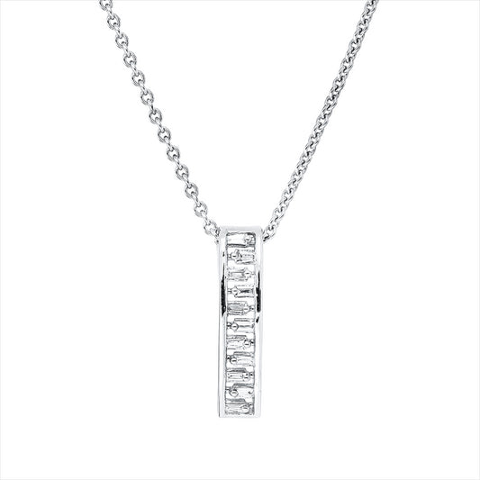 Collier 18 kt WG, 11 Bag. 0,10 ct, TW-si