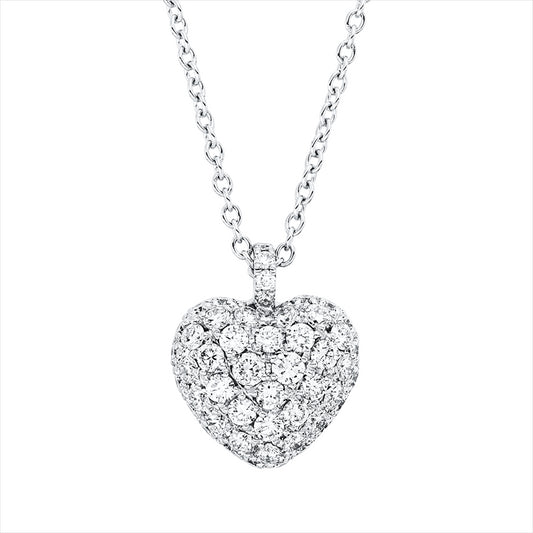 Collier 18 kt WG, mit ZÖ 38,5 cm, 52 Brill. 0,73 ct, TW-vsi/si