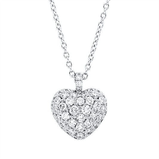 Collier 18 kt WG, mit ZÖ 38,5 cm, 52 Brill. 0,73 ct, TW-vsi/si