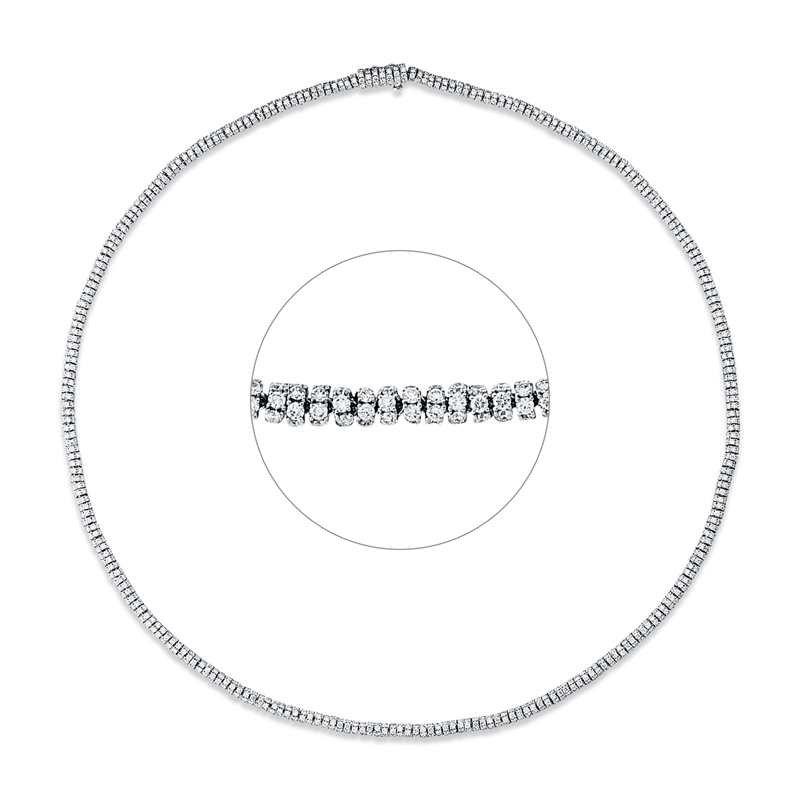 Collier 18 kt WG, 1709 Brill. 14,91 ct, TW-vsi