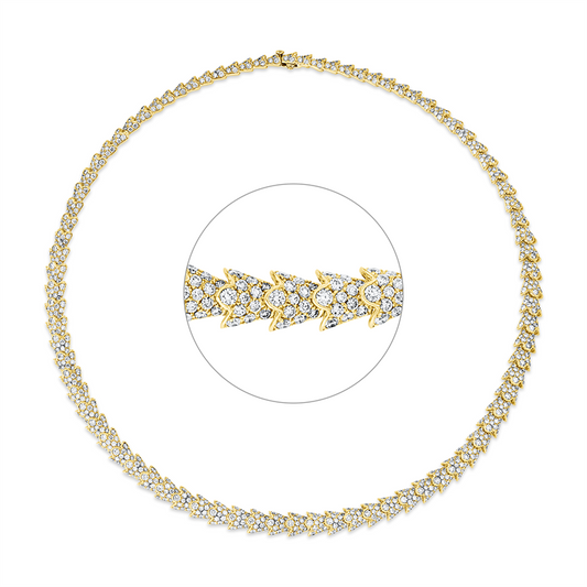 Collier 18 kt GG, 1000 Brill. 14,12 ct, TW-vsi