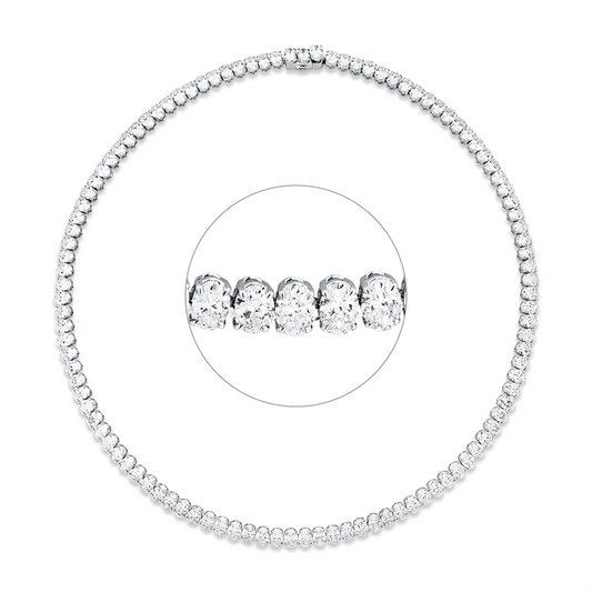 Collier 18 kt WG, 108 Oval 26,65 ct, F-vvs
