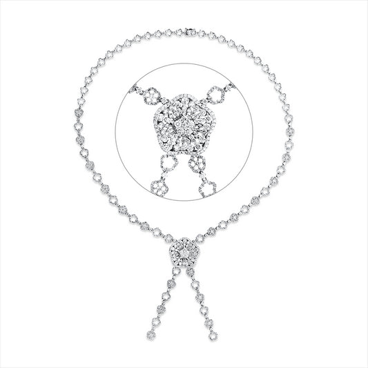 Collier 18 kt WG, 741 Brill. 6,63 ct, TW-si