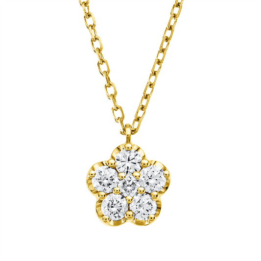 Collier 18 kt GG, mit ZÖ 40 cm, 6 Brill. 0,21 ct, TW-si