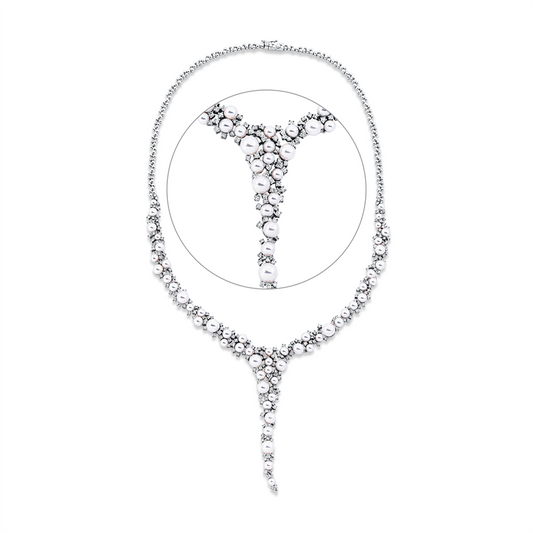 Collier 18 kt WG, 219 Brill. 2,58 ct, TW-si, 55 ZP weiß