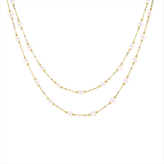 Collier 18 kt GG, 22 Brill. 0,11 ct, TW-si, 23 SW weiß 4,5 mm