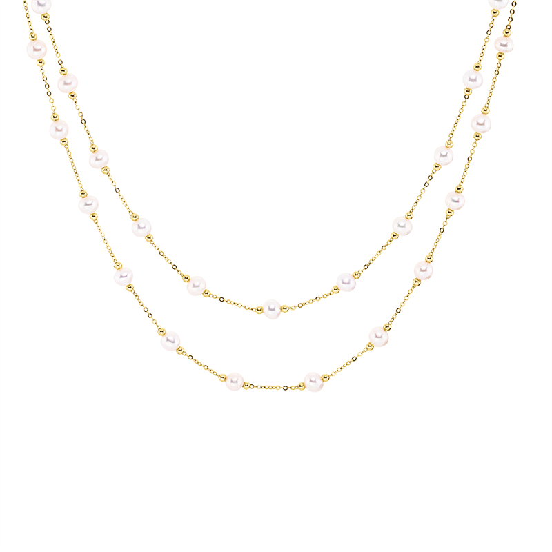 Collier 18 kt GG, 22 Brill. 0,11 ct, TW-si, 23 SW weiß 4,5 mm