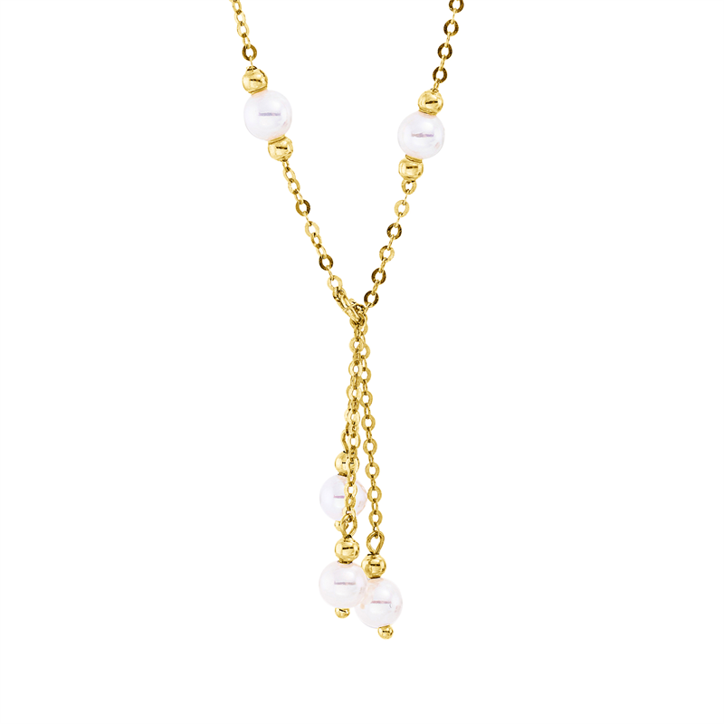 Collier 18 kt GG, mit ZÖ 43 cm, 12 SW weiß 3,5 mm