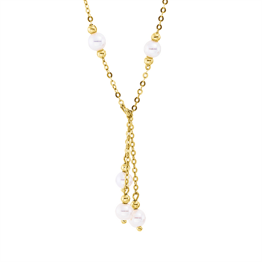 Collier 18 kt GG, mit ZÖ 43 cm, 12 SW weiß 3,5 mm