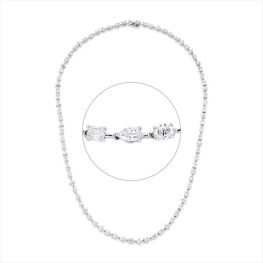 Collier 18 kt WG, 81 Fant-Schl 24,72 ct,  TW-si