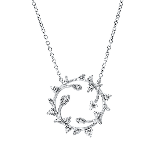 Collier 18 kt WG, mit ZÖ 40 cm + 43 cm, 11 Brill. 0,20 ct, TW-si, 4 Brill. 0,02 ct, TW-si