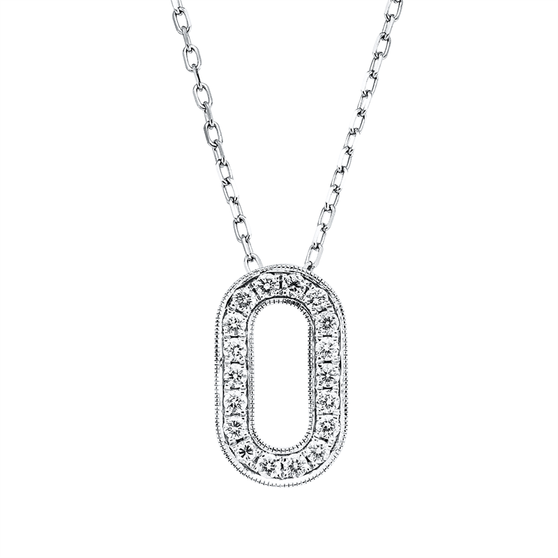 Collier 18 kt WG, mit ZÖ 40 cm ,43 cm, 18 Brill. 0,21 ct, TW-pi
