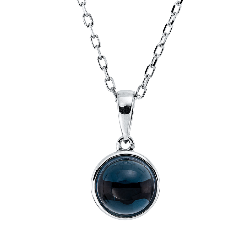 Collier 18 kt WG, 1 Topas 1,88 ct Lond. blue