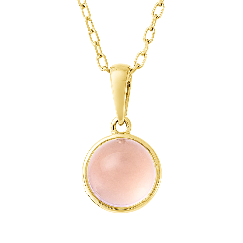 Collier 18 kt GG, 1 Rosenquarz 1,60 ct