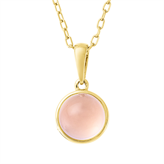 Collier 18 kt GG, 1 Rosenquarz 1,60 ct
