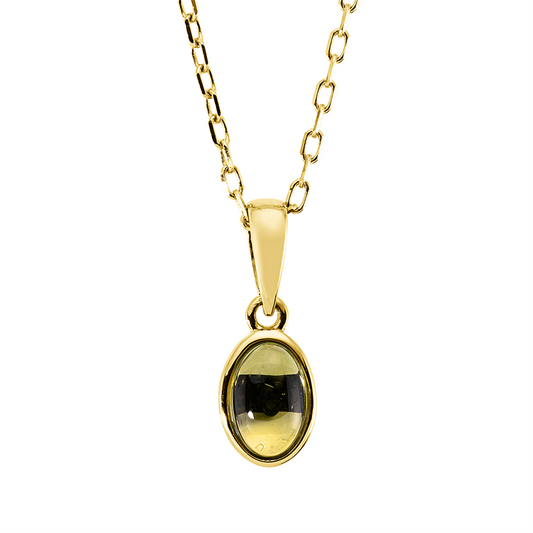Collier 18 kt GG, 1 Peridot 0,49 ct