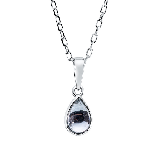 Collier 18 kt WG, 1 Topas 0,45 ct sky blue