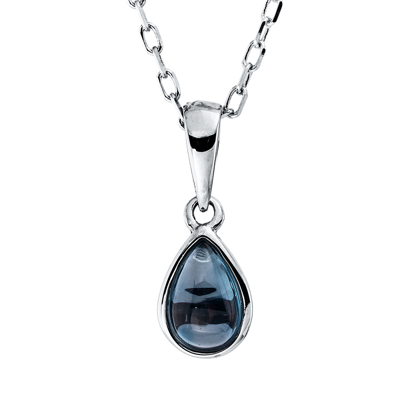 Collier 18 kt WG, 1 Topas 0,47 ct Lond. blue