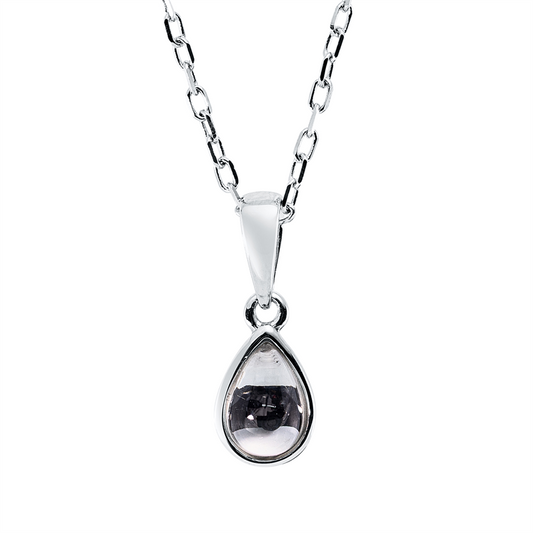 Collier 18 kt WG, 1 Amethyst 0,34 ct grün