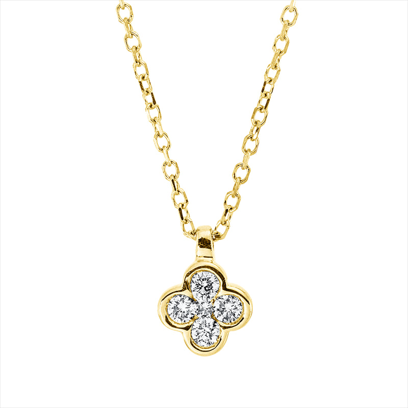 Collier 18 kt GG, mit ZÖ 40 cm, 42cm, 4 Brill. 0,09 ct, TW-si, 1 Brill. 0,01 ct, TW-si