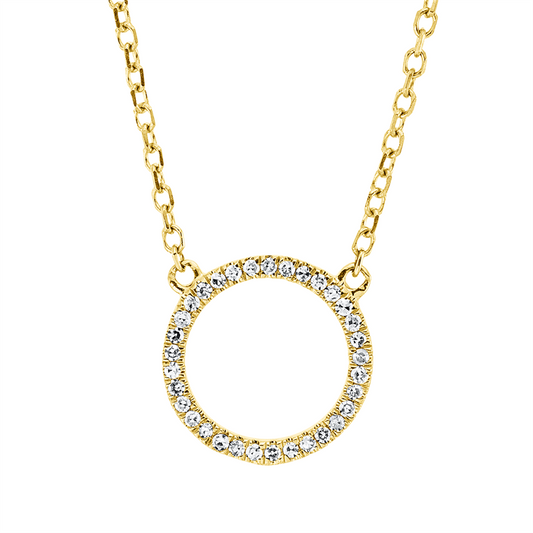 Collier 18 kt GG, mit ZÖ 40 cm, 42cm, 33 Dia. 0,05 ct, TW-si