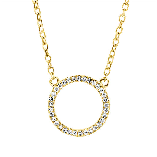 Collier 18 kt GG, mit ZÖ 40 cm, 42cm, 33 Dia. 0,05 ct, TW-si