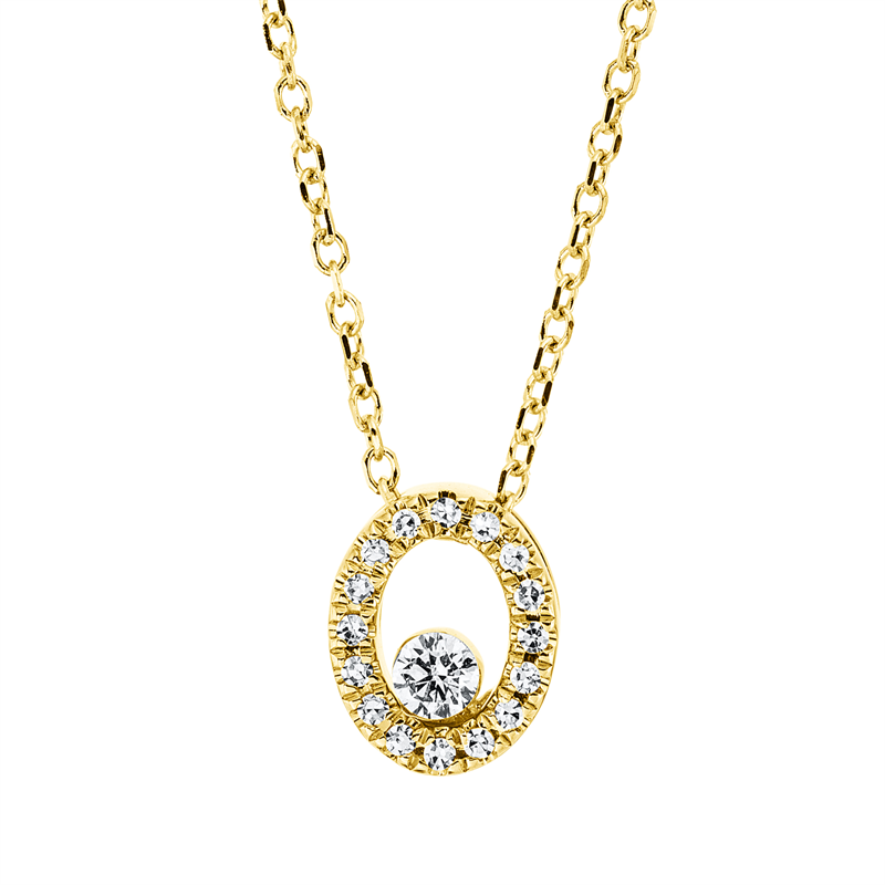 Collier 18 kt GG, mit ZÖ 40 cm, 42cm, 1 Brill. 0,05 ct, TW-si, 16 Dia. 0,05 ct, TW-si