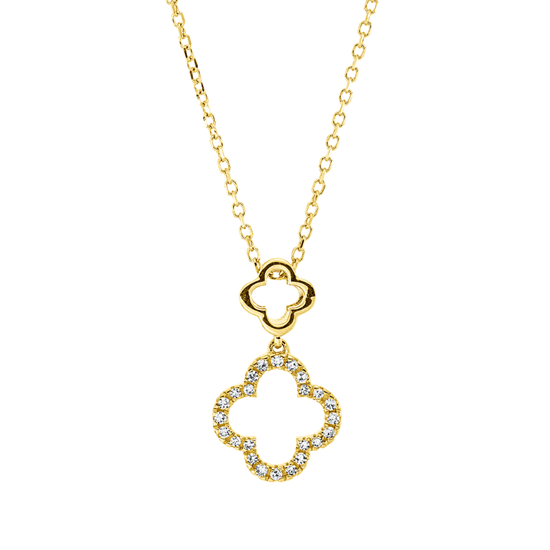 Collier 18 kt GG, mit ZÖ 40 cm, 42cm, 24 Dia. 0,07 ct, TW-si