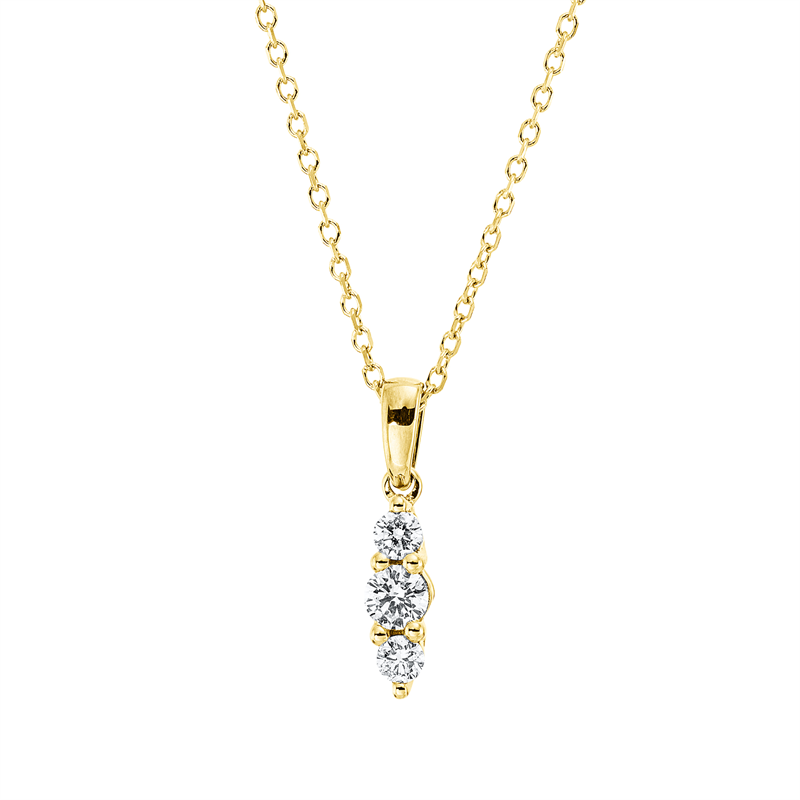 Collier 18 kt GG, mit ZÖ 40 cm, 42cm, 1 Brill. 0,10 ct, TW-si, 2 Brill. 0,08 ct, TW-si