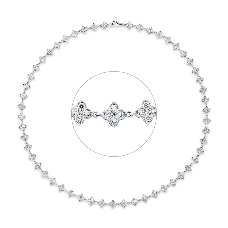 Collier 18 kt WG, 265 Brill. 6,30 ct, W-si