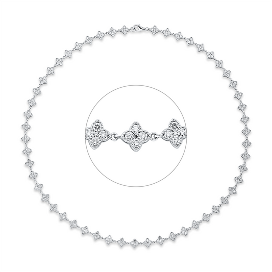 Collier 18 kt WG, 265 Brill. 6,30 ct, W-si