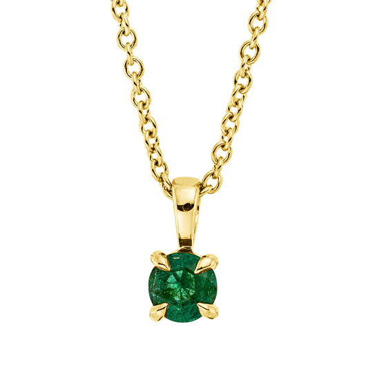 Collier 18 kt GG, 1 Smaragd 0,25 ct grün