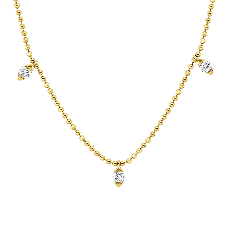 Collier 18 kt GG, mit ZÖ 38 cm 41 cm, 5 Brill. 0,28 ct, TW-si