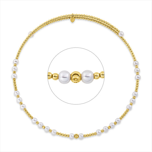 Collier 18 kt GG, choker, 24 ZP weiß 4,5 mm