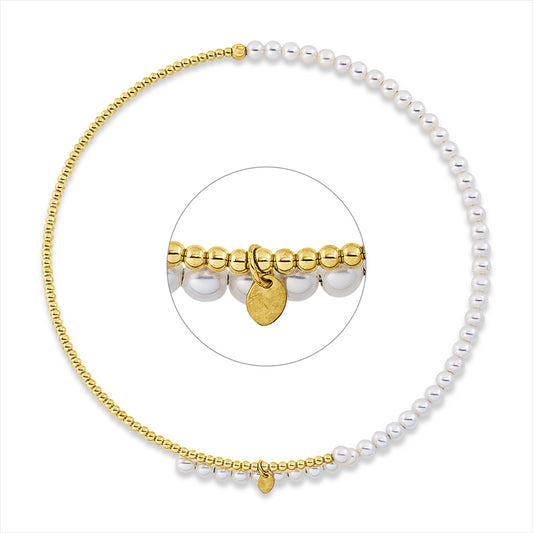 Collier 18 kt GG, choker, 45 ZP weiß 4,5 mm