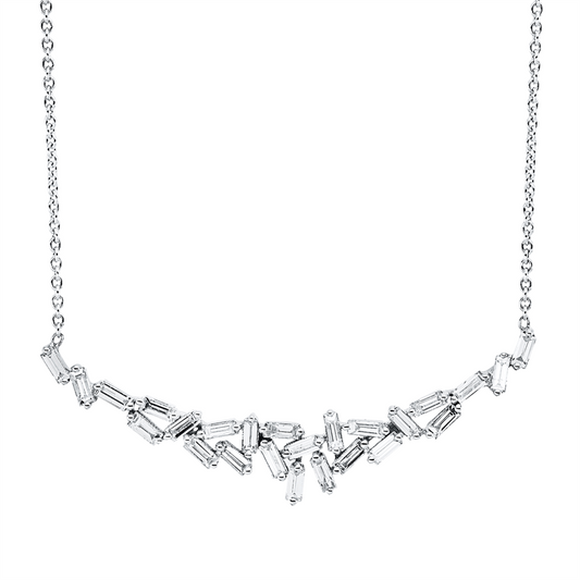 Collier 18 kt WG, 25 Trap. 0,78 ct, TW-si