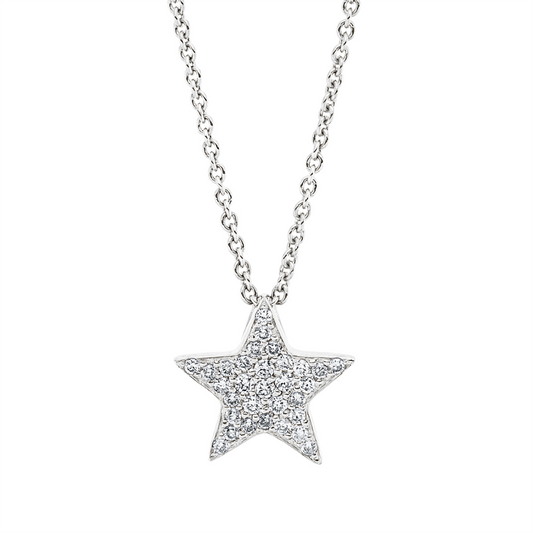Collier 18 kt WG, mit ZÖ 40 cm + 42 cm, 31 Brill. 0,12 ct, TW-si