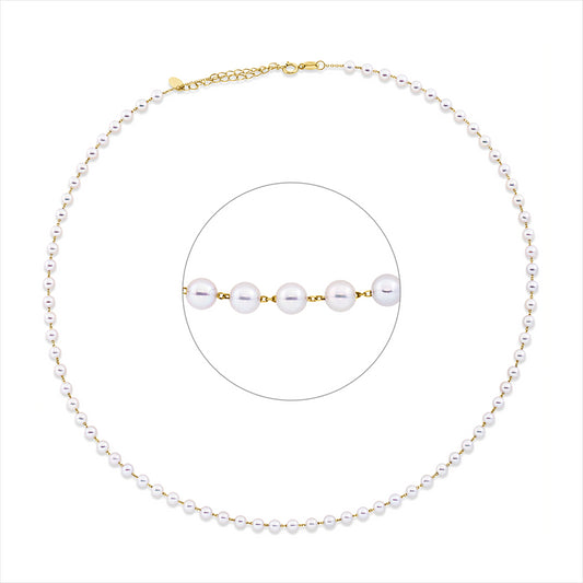 Collier 18 kt GG, mit ZÖ 40,6 cm, 75 SW weiß 3,5 mm, L:45,7 cm
