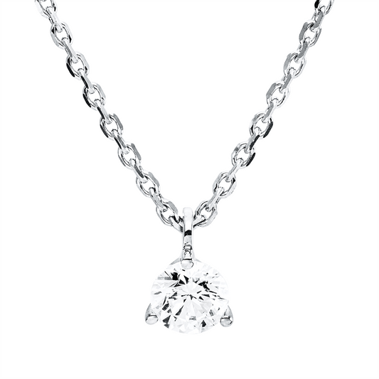 Collier 18 kt WG, GIA1529182957, 1 Brill. 0,50 ct, TW-si