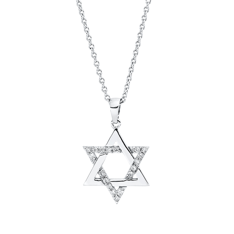 Collier 18 kt WG, mit Öse, 18 Brill. 0,18 ct, F-si