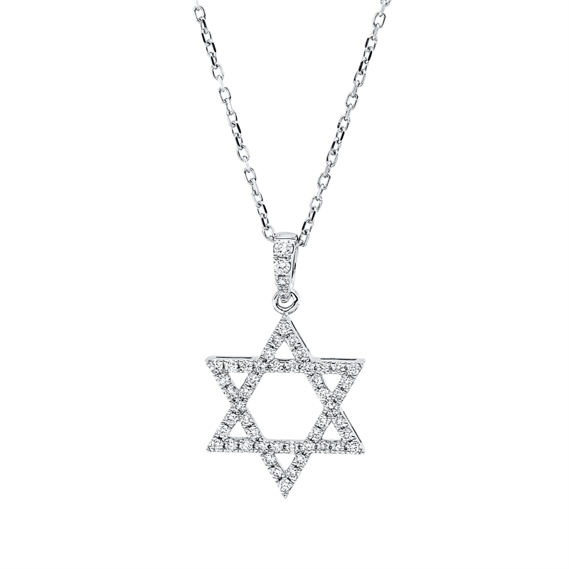Collier 18 kt WG, mit Öse, 52 Brill. 0,27 ct, F-si