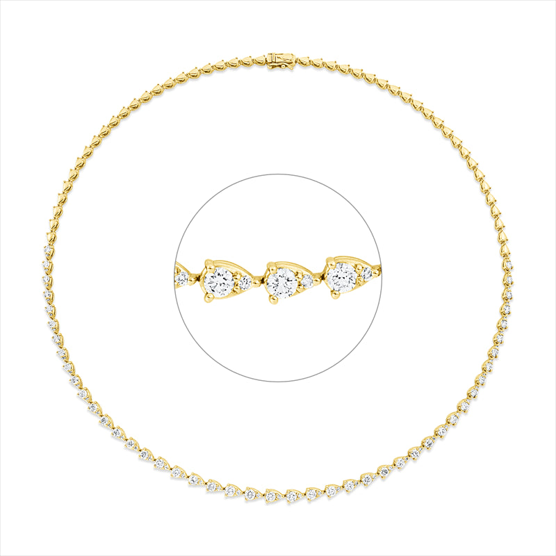 Collier 18 kt GG, 46 Brill. 3,35 ct, TW-si, 44 Brill. 0,41 ct, TW-si