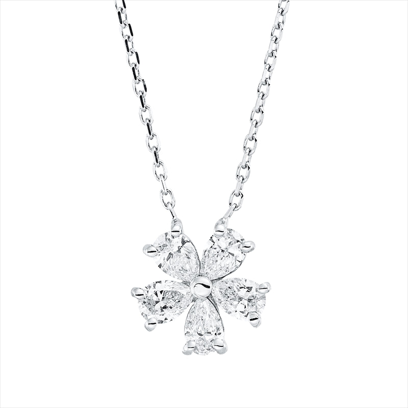 Collier 18 kt WG, 5 Tropfen 0,41 ct, F-si