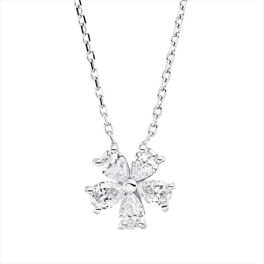 Collier 18 kt WG, 5 Tropfen 0,41 ct, F-si