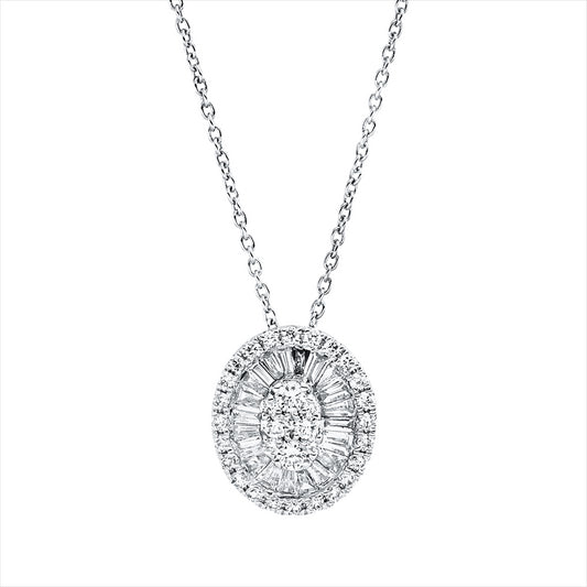 Collier 18 kt WG, 21 Trap. 0,13 ct, TW-si, 32 Brill. 0,13 ct, TW-si