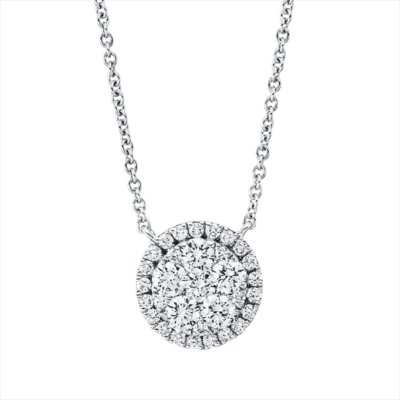 Collier 18 kt WG, 21 Brill. 0,17 ct, TW-si, 1 Brill. 0,08 ct, TW-si, 5 Brill. 0,51 ct, TW-si, 5 Brill. 0,04 ct, TW-si