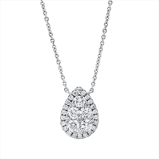 Collier 18 kt WG,23 Brill. 0,21 ct, TW-si, 1 0,03 ct, TW-si, 5 Brill. 0,62 ct, TW-si, 5 Brill. 0,03 ct, TW-si