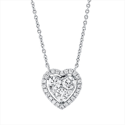 Collier 18 kt WG, mit ZÖ 40,6 cm, 4 Brill. 0,03 ct, TW-si, 3 Brill. 0,63 ct, TW-si, 23 Brill. 0,17 ct, TW-si