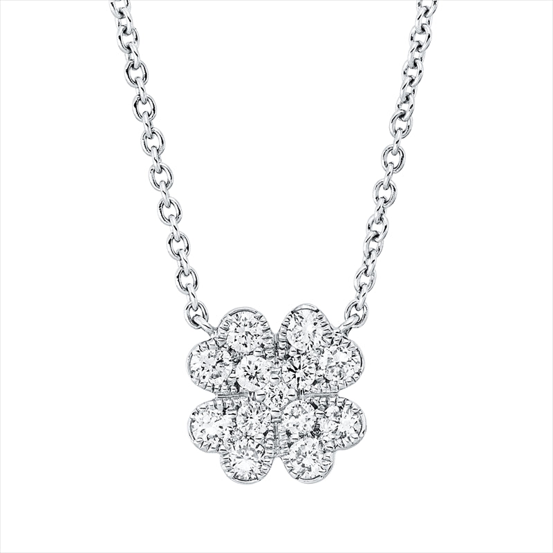 Collier 18 kt WG, mit ZÖ 40 cm + 43 cm, 5 Brill. 0,08 ct, TW-si, 8 Brill. 0,24 ct, TW-si, 4 Brill. 0,01 ct, TW-si